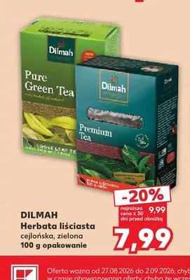Herbata liściasta zielona Dilmah promocja w Kaufland