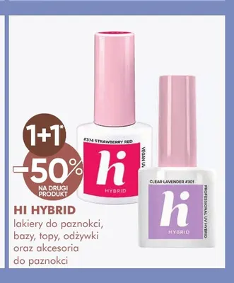 Lakiery do paznokci bazy topy odżywki oraz akcesoria do paznokci Hi Hybrid promocja w Super-Pharm