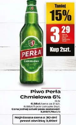Piwo perła chmielowa 6% promocja w Supeco