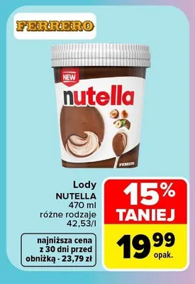 Lody Nutella promocja w Carrefour Market