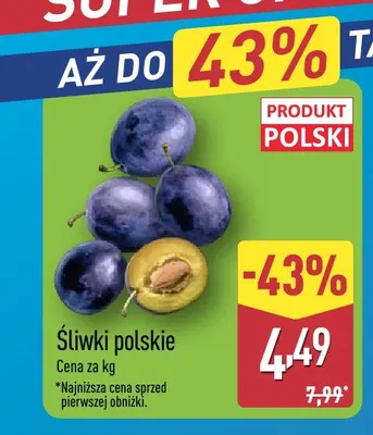 Śliwki polskie promocja w Aldi