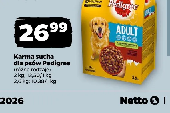 Karma sucha dla psów Pedigree promocja w Netto