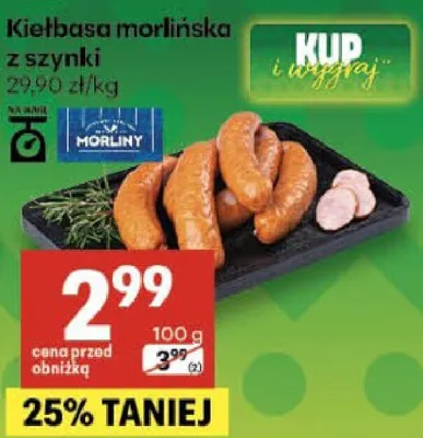 Kiełbasa morlińska z szynki promocja w Delikatesy Centrum