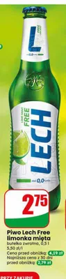 Piwo bezalkoholowe Lech Free limonka mięta promocja w Dino