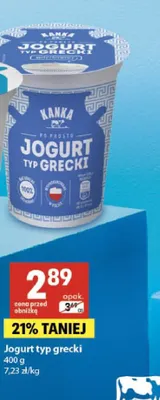 Jogurt typ grecki Kanka promocja w Delikatesy Centrum
