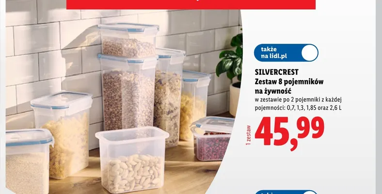 Zestaw pojemników na żywność Silvercrest 8-pak promocja w Lidl