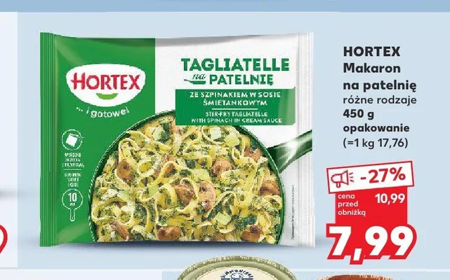 Makaron na patelnię Tagliatelle ze szpinakiem Hortex promocja w Kaufland