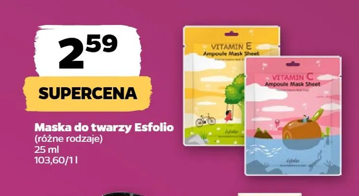 Maska do twarzy Esfolio promocja w Netto