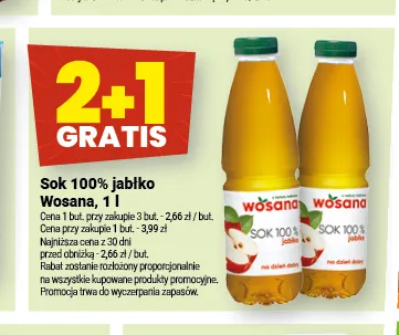 Sok jabłko Wosana 100% promocja w Twój Market