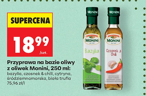 Przyprawa na bazie oliwy z oliwek Monini biała trufla promocja w Biedronka