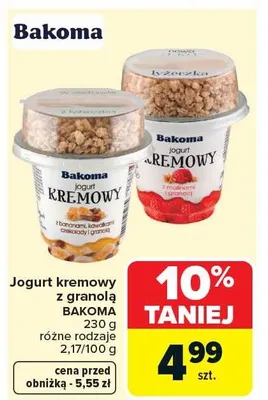 Jogurt kremowy z granoją różne rodzaje promocja w Carrefour Market