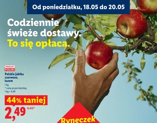 Jabłka czerwone polskie luzem promocja w Lidl