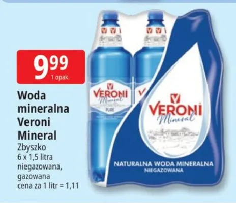 Woda mineralna Veroni Mineral promocja w Leclerc