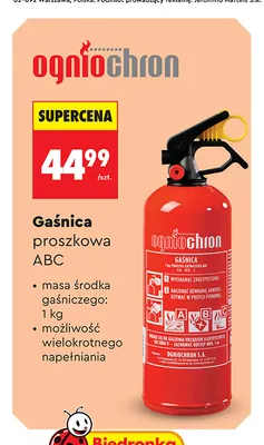 Gaśnica proszkowa Abc Ogniochron promocja w Biedronka