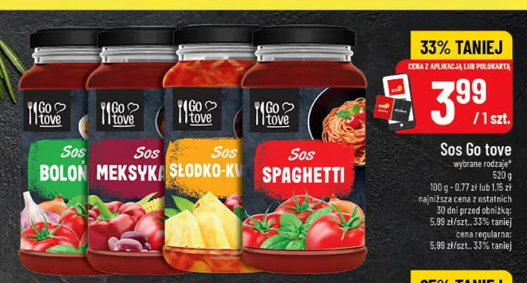 Sos spaghetti Go tove promocja w POLOmarket