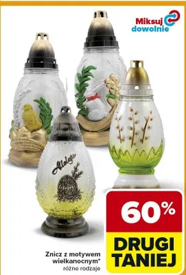 Znicz z motywem wielkanocnym różne rodzaje promocja w Carrefour
