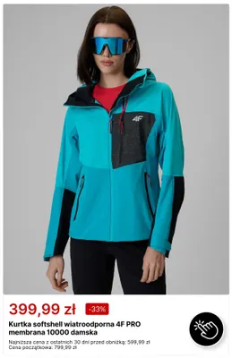 Kurtka softshell wiatroodporna 4F PRO membrana 10000 damska promocja w 4F