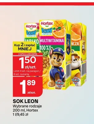 Sok Leon Hortex pomarańcza promocja w Chorten