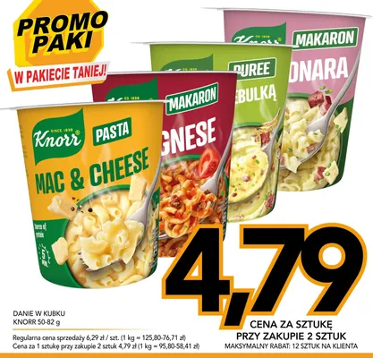 Danie w kubku Knorr Puree z boczkiem i cebulką promocja w Kupiec
