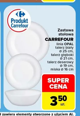 Talerz deserowy linia Opal Carrefour Ø19 cm promocja w Carrefour