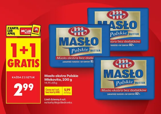 Masło ekstra Polskie promocja w Biedronka
