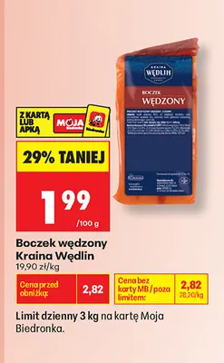 Boczek wędzony Kraina Wędlin promocja w Biedronka