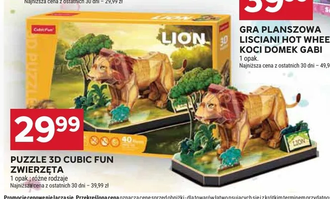 Puzzle 3D Cubic Fun zwierzęta promocja w Stokrotka