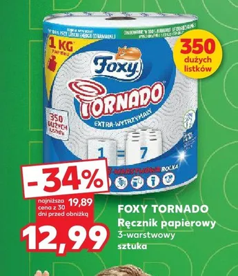 Ręcznik papierowy Foxy Tornado 3-warstwowy promocja w Kaufland