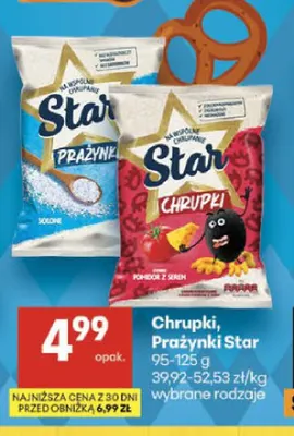Prażynki Star solone promocja w Delikatesy Centrum