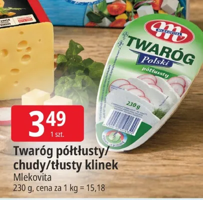 Twaróg tłusty klinek Mlekovita promocja w Leclerc