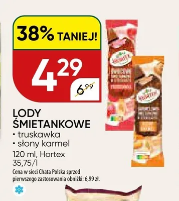 Lody śmietankowe słony karmel Hortex promocja w Chata Polska