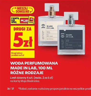 Woda perfumowana 100ml, różne rodzaje DRUGA ZA 5 ZŁ promocja w Biedronka