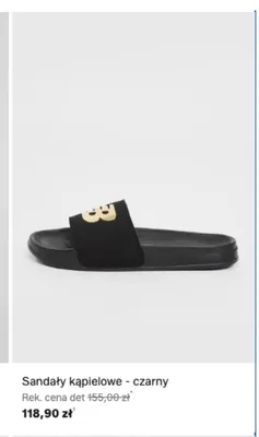 Sandały kąpielowe New Balance czarne promocja w Lounge by Zalando