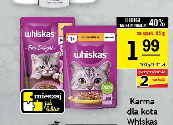 Karma dla kota Whiskas Pure Delight promocja w Gram Market