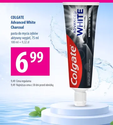 Pasta do mycia zębów Advanced White Charcoal aktywny węgiel promocja w Hebe