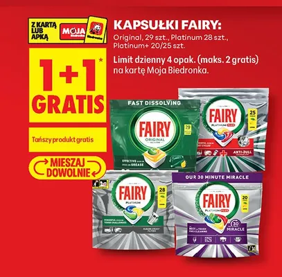 Kapsułki do zmywarki Fairy Platinum promocja w Biedronka