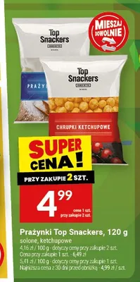 Prażynki Top Snackers ketchupowe promocja w Twój Market