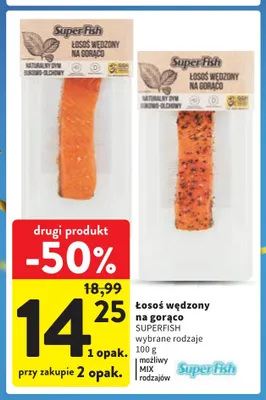 Łosoś wędzony na gorąco SuperFish promocja w Intermarche