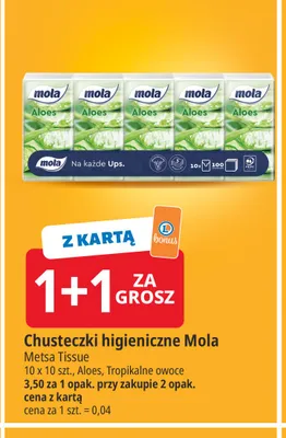 Chusteczki higieniczne Mola Aloes promocja w Leclerc