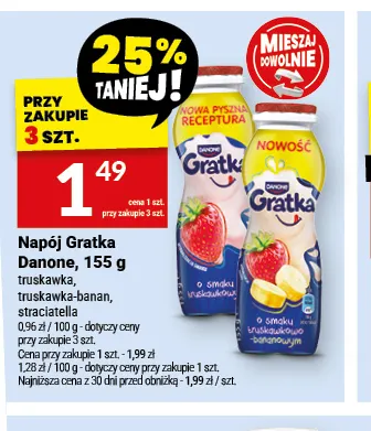 Napój Gratka Danone truskawka promocja w Twój Market