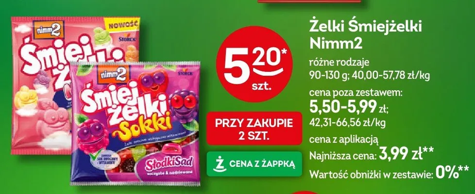 Żelki śmiejżelki nimm2 różne rodzaje promocja w Żabka