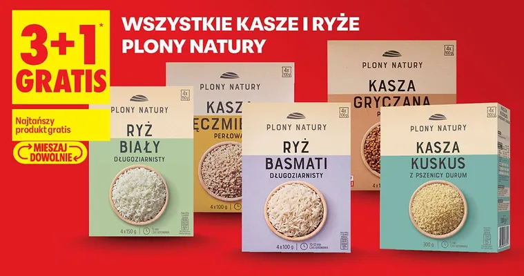 Kasza i ryż 3+1 GRATIS promocja w Biedronka