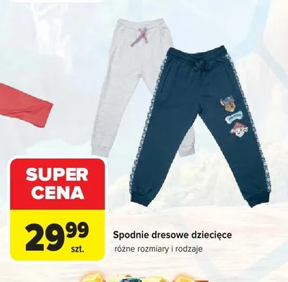 Spodnie dresowe dziecięce promocja w Carrefour