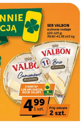 Ser camembert aksamitny Valbon promocja w Euro Sklep