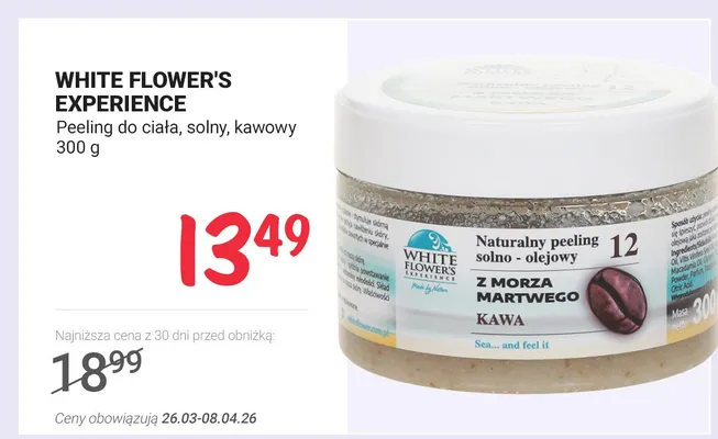 Peeling do ciała, solny, kawowy promocja w Rossmann