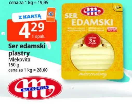 Ser edamski plastry Mlekovita promocja w Leclerc