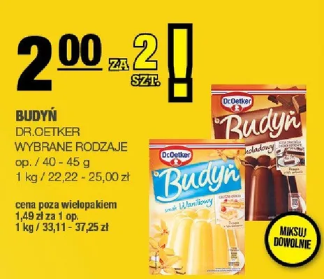 Budyń wybrane rodzaje promocja w SPAR