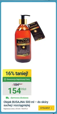 Olejek Busajna do skóry suchej i rozciągniętej promocja w ERLI