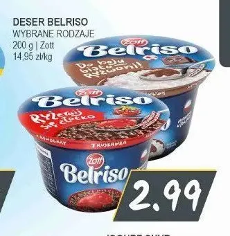 Deser ryżowy Belriso truskawka Zott promocja w Słoneczko