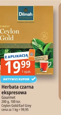 Herbata czarna ekspresowa Gourmet Earl Grey Dilmah promocja w Leclerc
